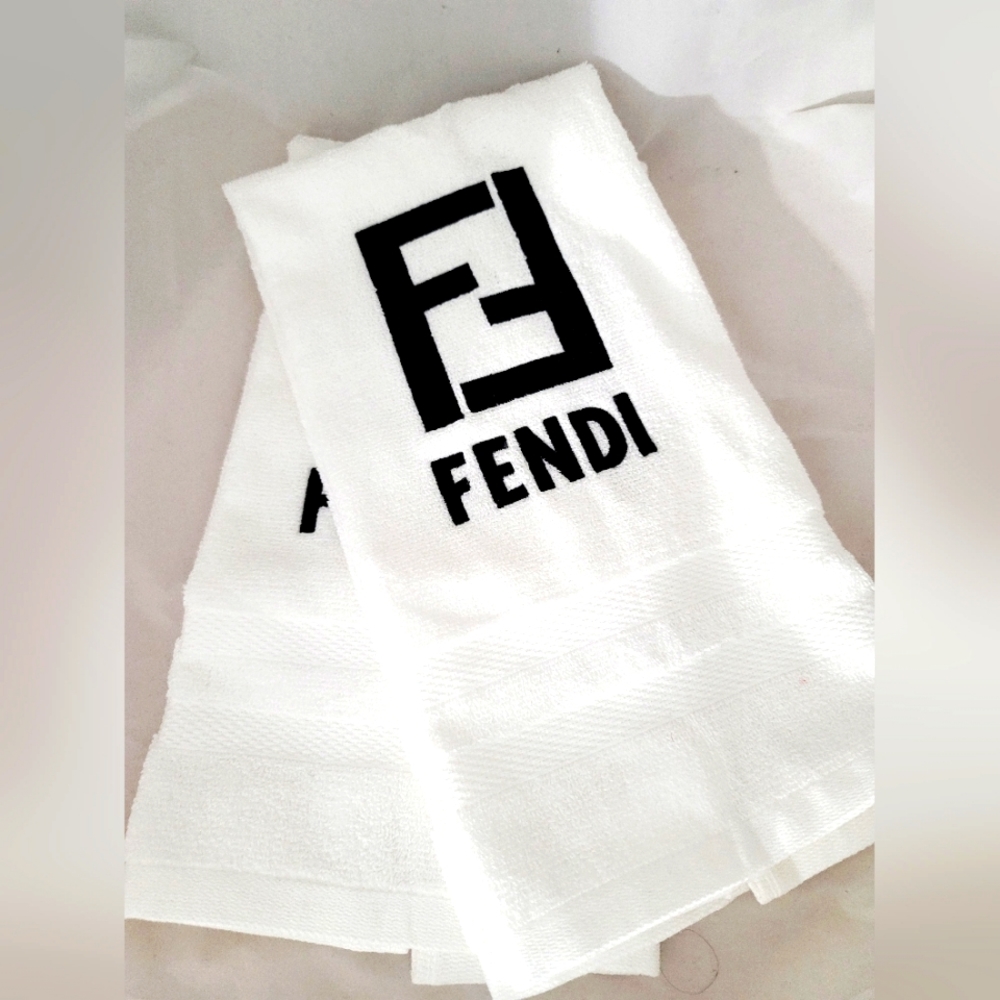 Double F Alphabet Embroidered Hand Towel